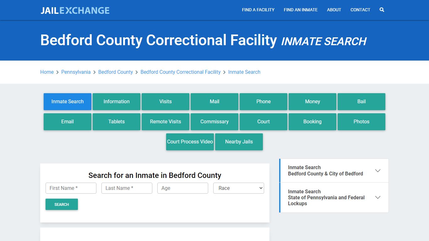 Bedford County Correctional Facility Inmate Search - Jail Exchange